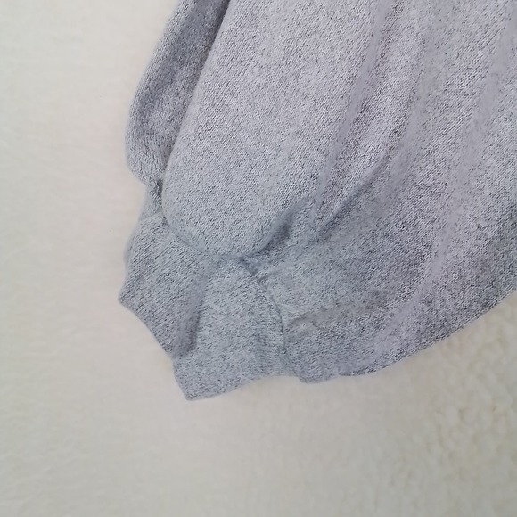 Como Blu Soft Oversized Knit Top Sweater Size 2X Gray w/ Ruffle & Rhinestones - Picture 6 of 11